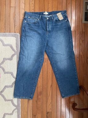 Madewell Curvy Low-slung Straight Jeans in Medium Blue Wash 14W
